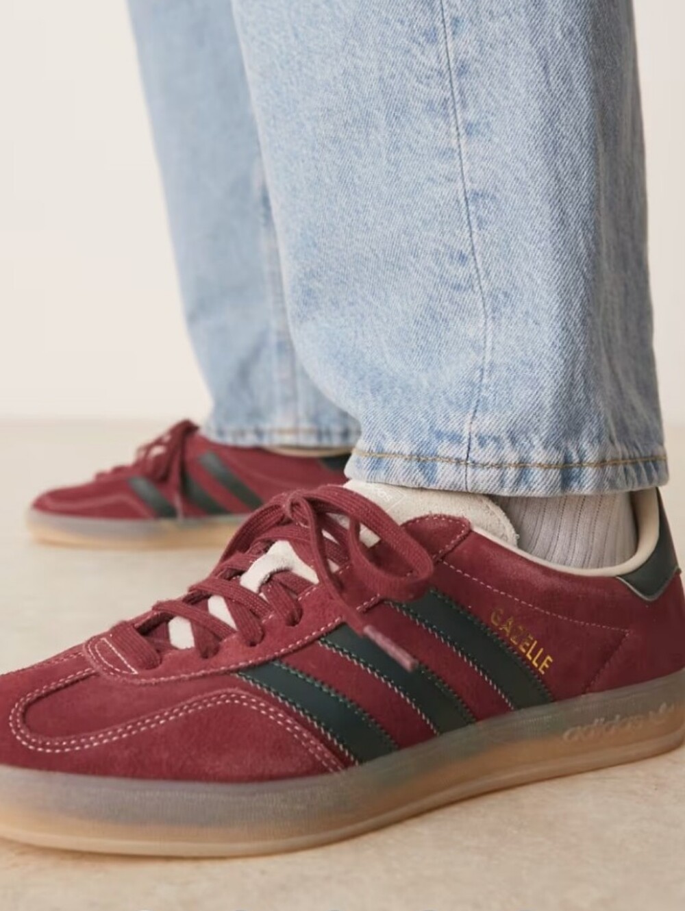 Adidas Gazelle Men's Maroon & Green Gum Sole Sneakers Size 10